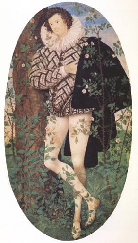 Nicholas Hilliard Young Man Leaning Against a Tree (nn03) Sweden oil painting art